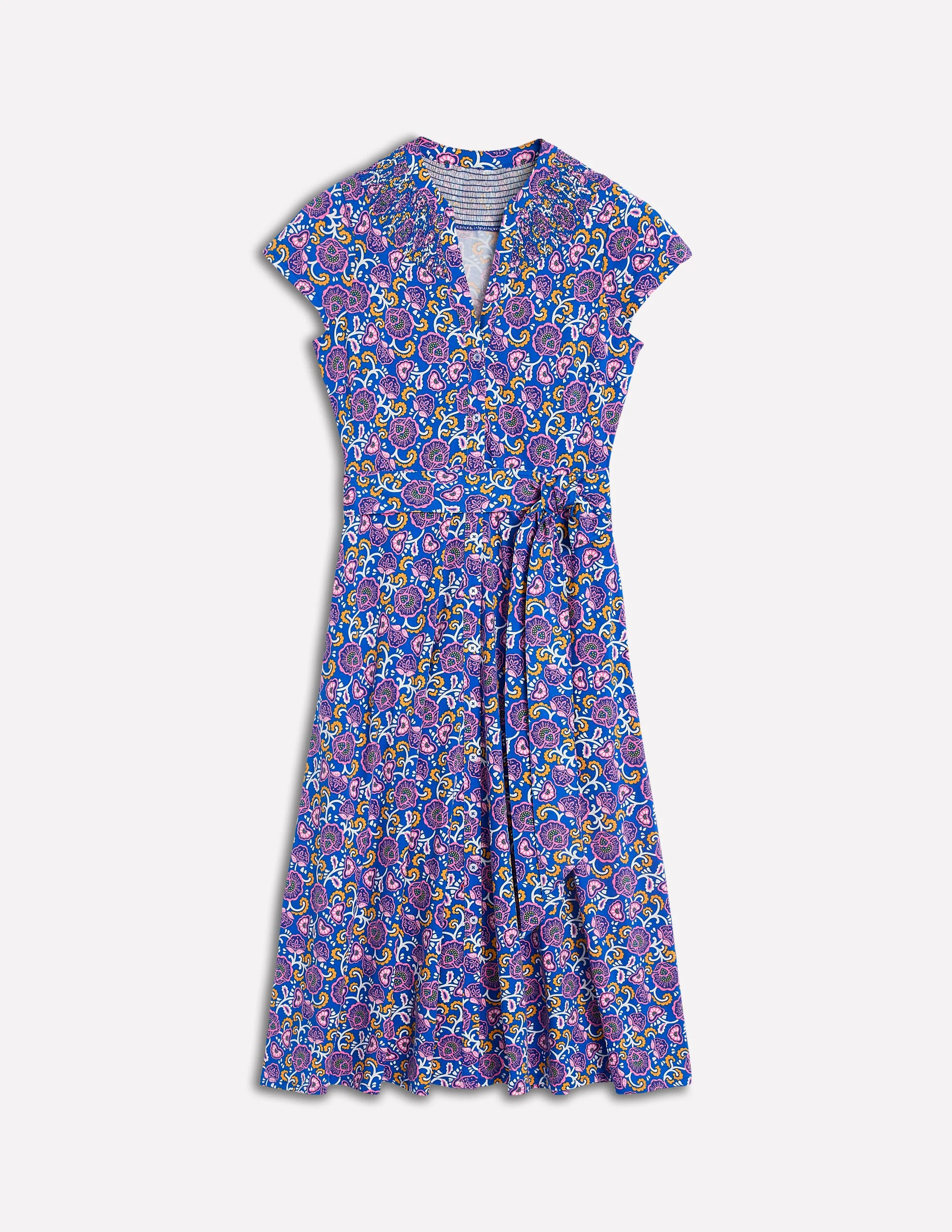 Sara Jersey Shirt Dress-Gallery Blue, Garden Vine