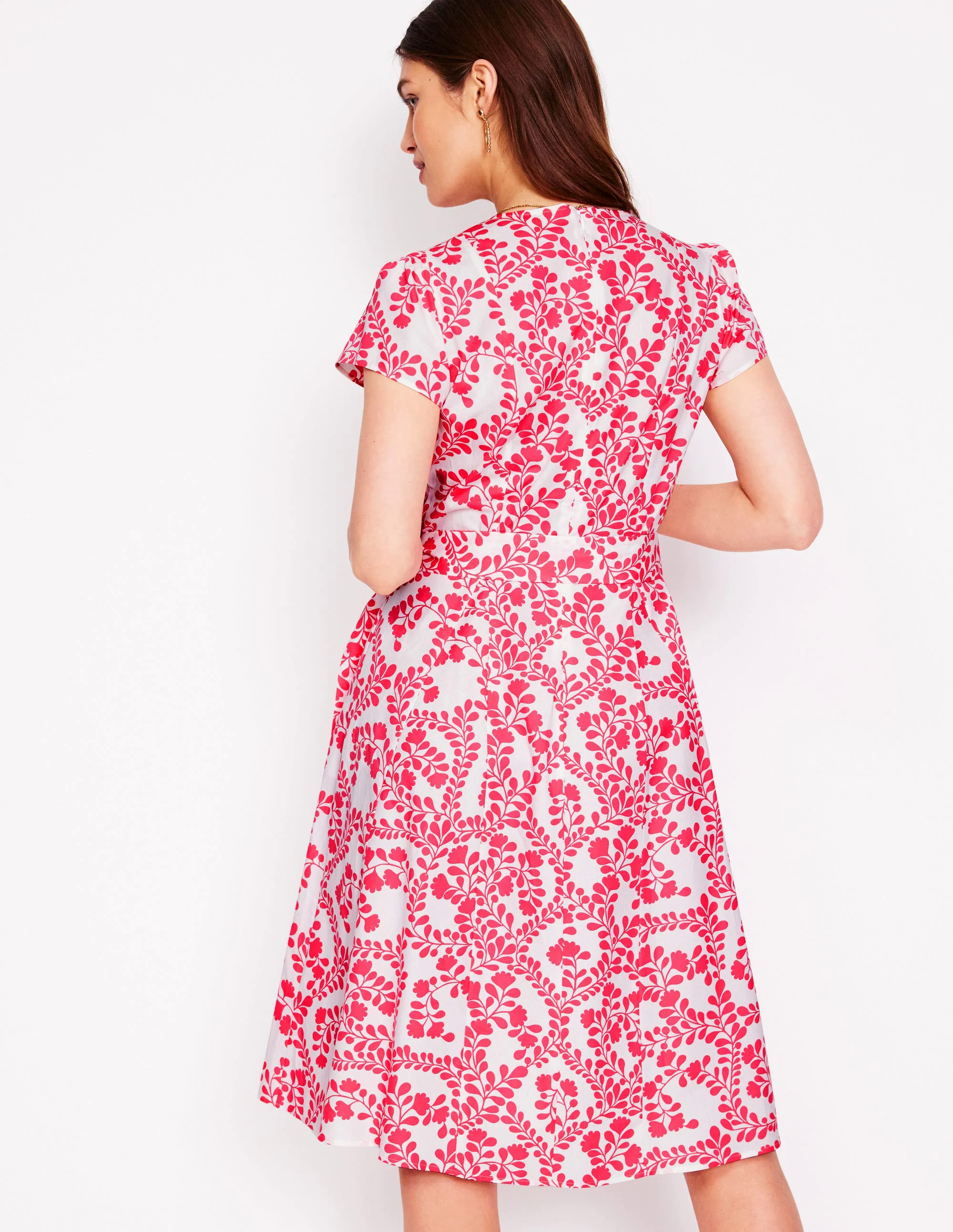 Imo Cotton Short Dress-lvory, Vine Silhouette
