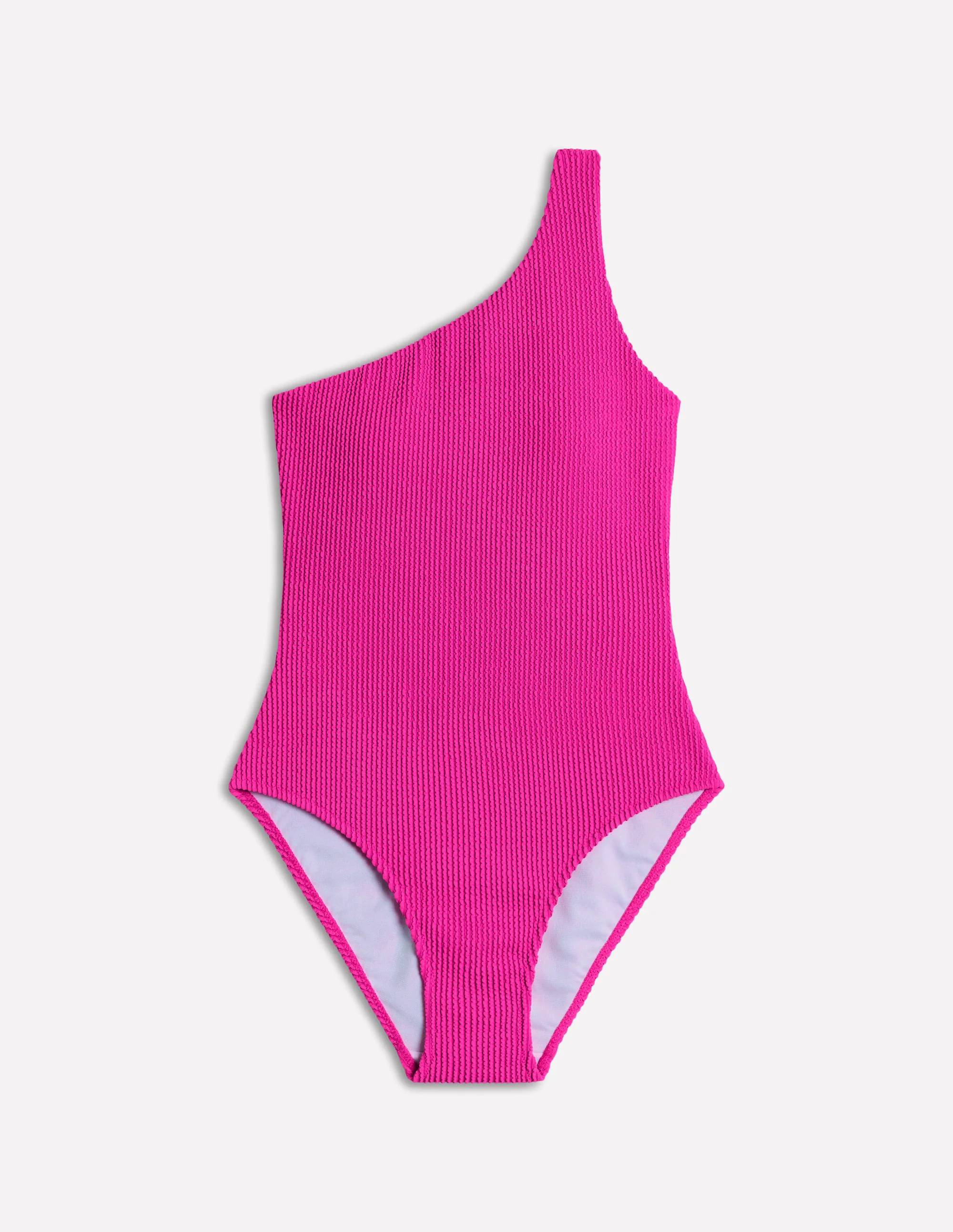 One Shoulder Swimsuit-Amazing Pink