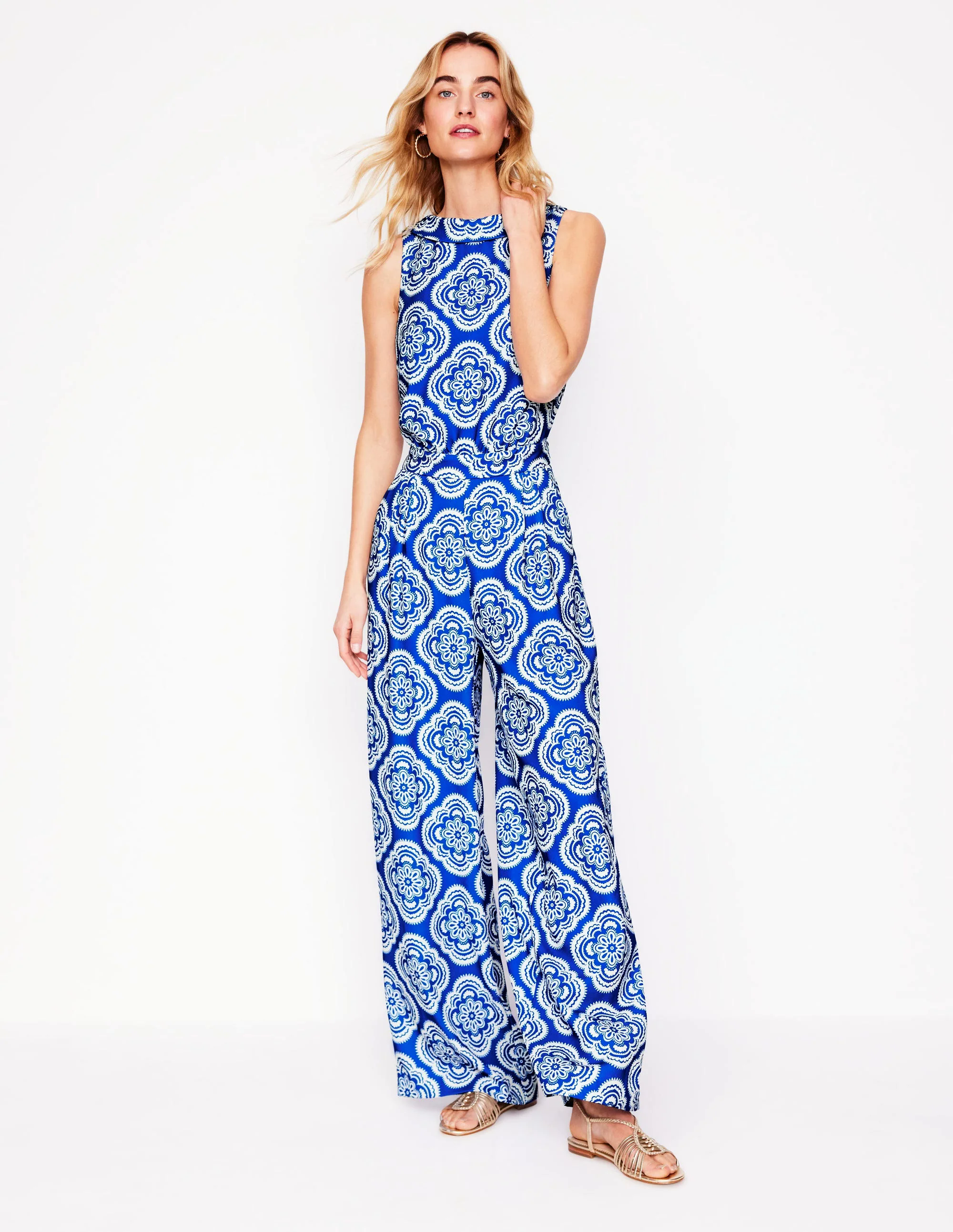 Clarissa Jumpsuit-Gallery Blue, Botanic Blush