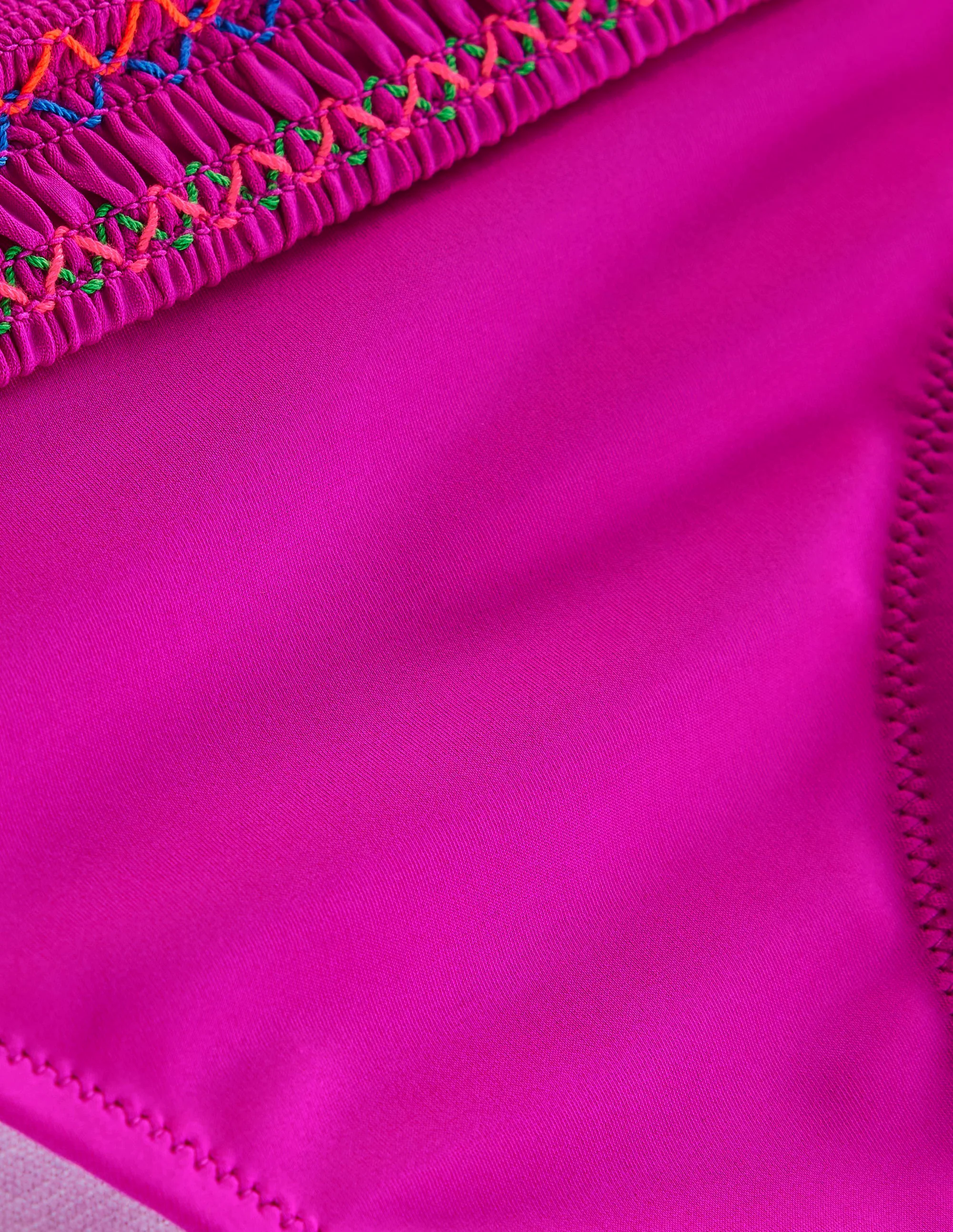 Milos Smocked Bikini Bottoms-Very fuchsia