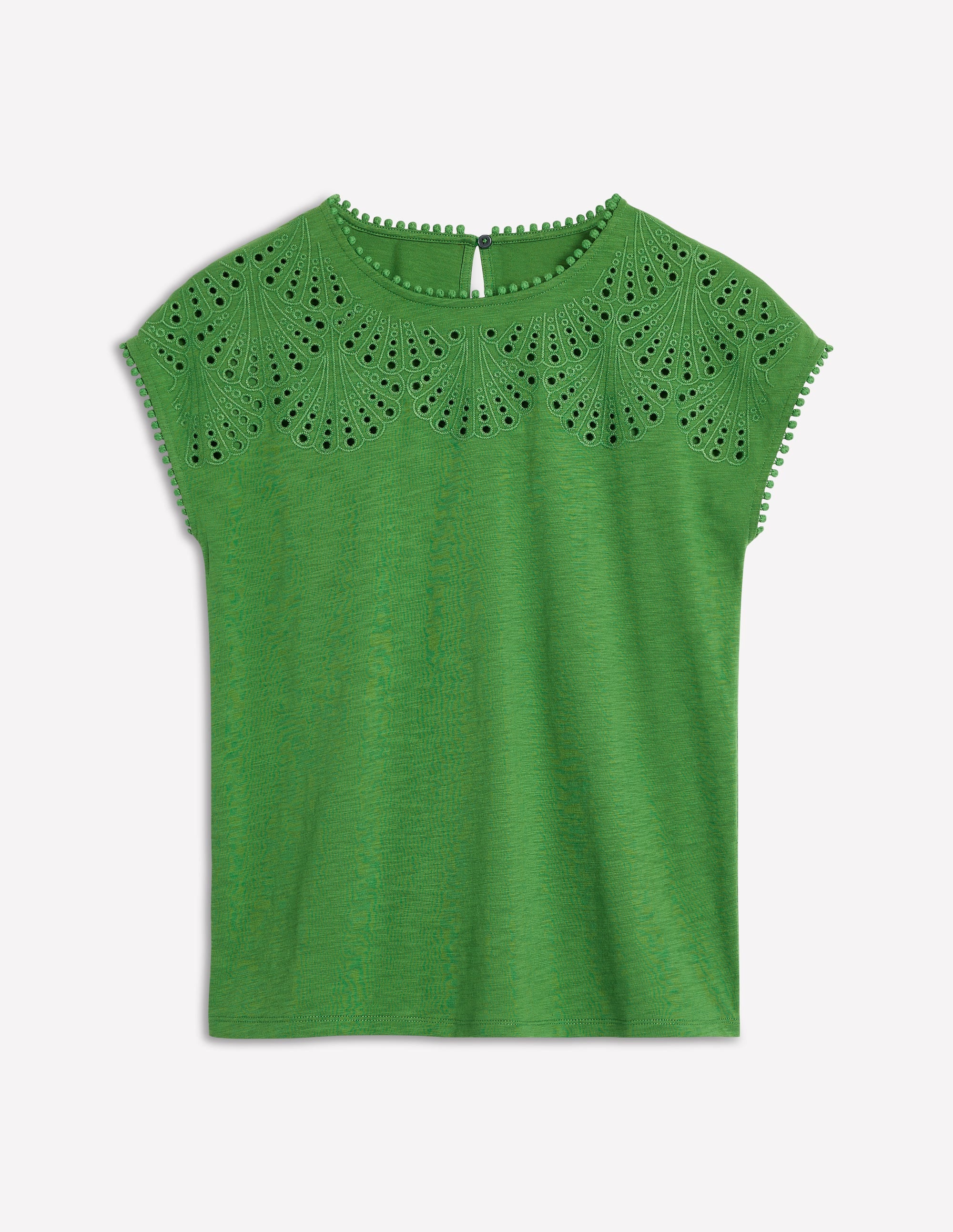 Anya Broderie T-shirt-Paradise Green