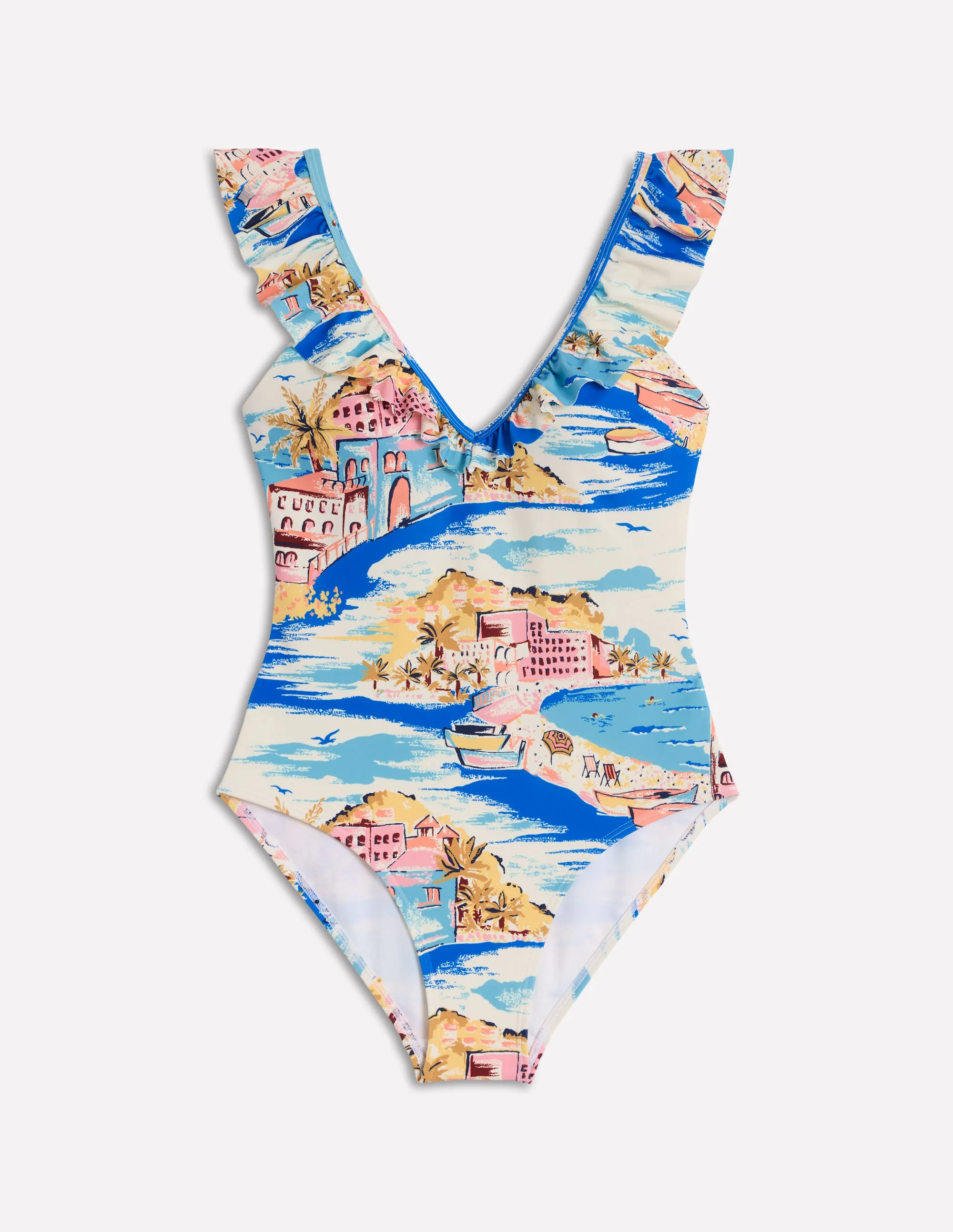 Evia Ruffle Swimsuit-Multi, Paradise Bay