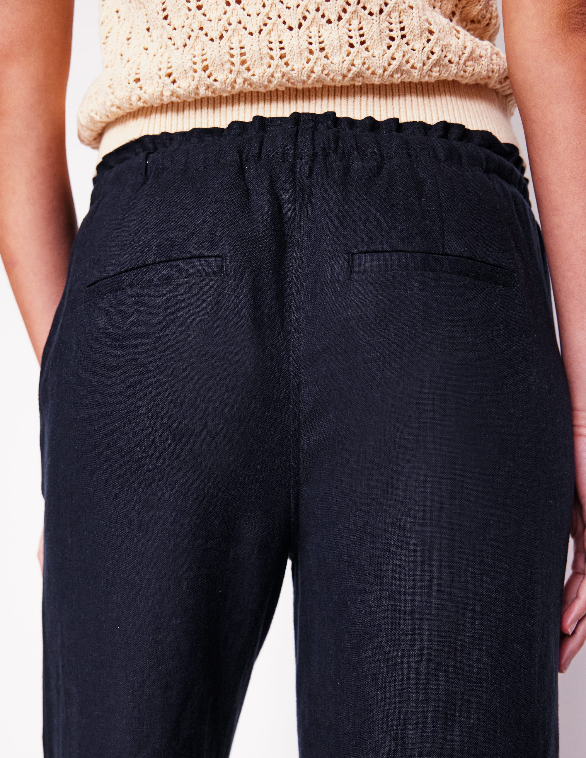 Islington Linen Pants-Navy