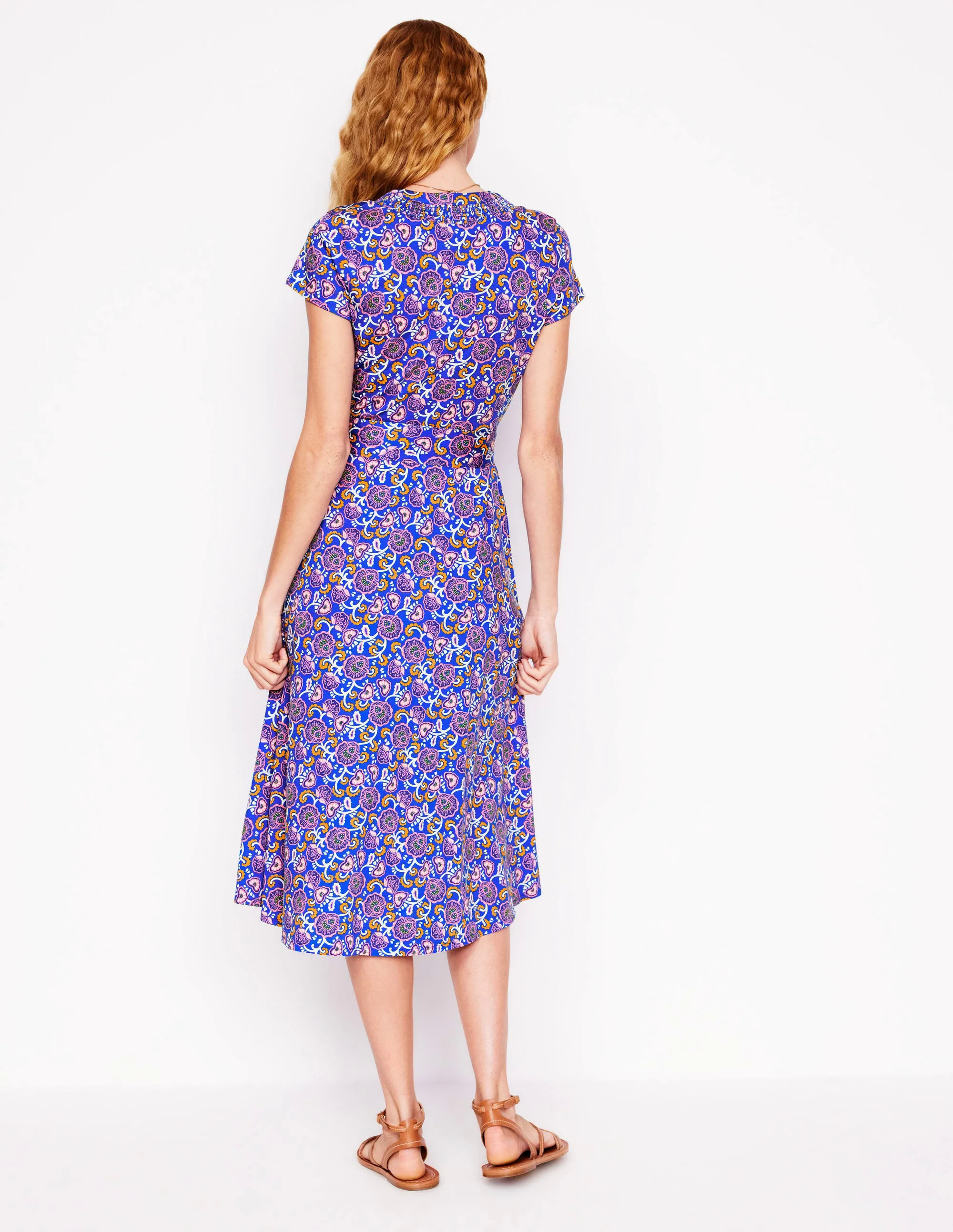 Sara Jersey Shirt Dress-Gallery Blue, Garden Vine